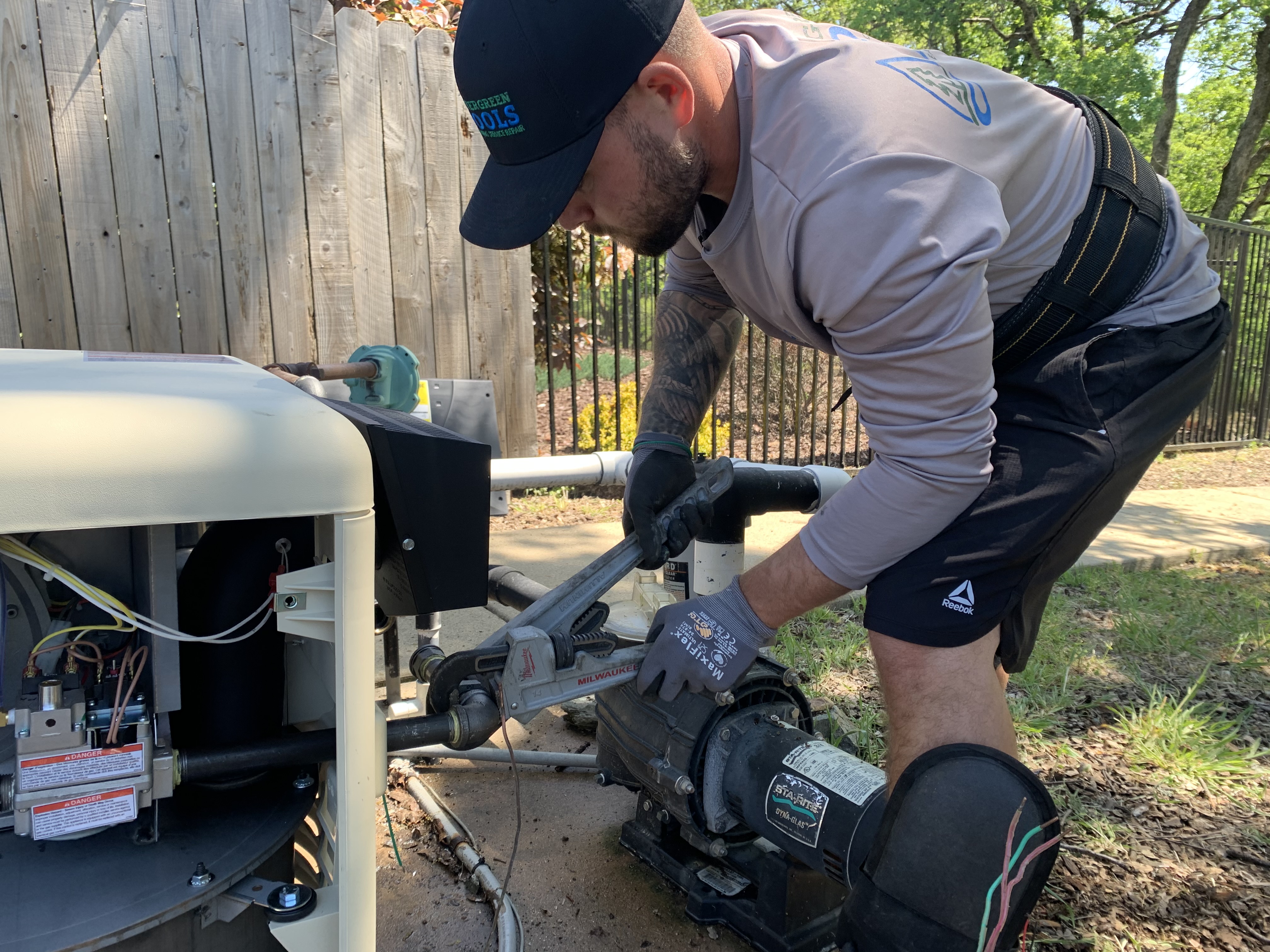 Beyond Pool Cleaning tech responding to an emergency service call